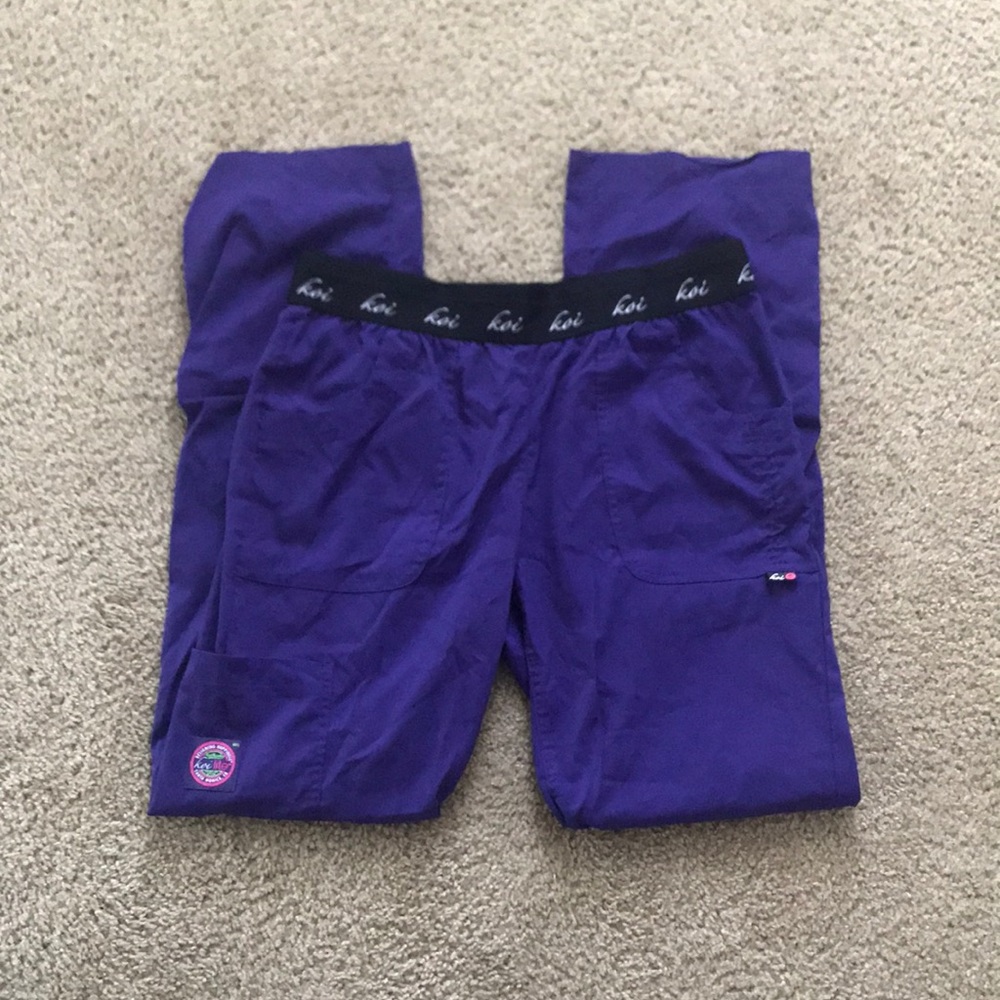 Purple Koi scrub pants